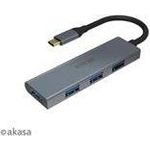 Akasa AK-CBCA25-18BK Schnittstellen-Hub USB 3.2 Gen 1 (3.1 Gen 1) Type-C 5000 Mbit/s Grau (AK-CBCA25-18BK)
