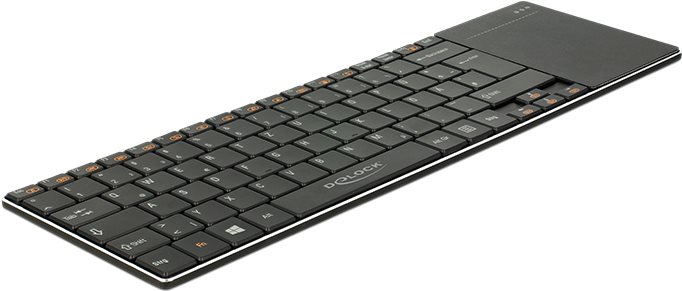 Delock Funktastatur für Smart TV und Windows PCs mit Touchpad 6 mm flach (12454)