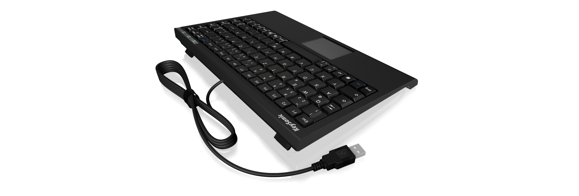 KeySonic ACK-540 U+ Mini Tastatur USB QWERTZ Schwarz