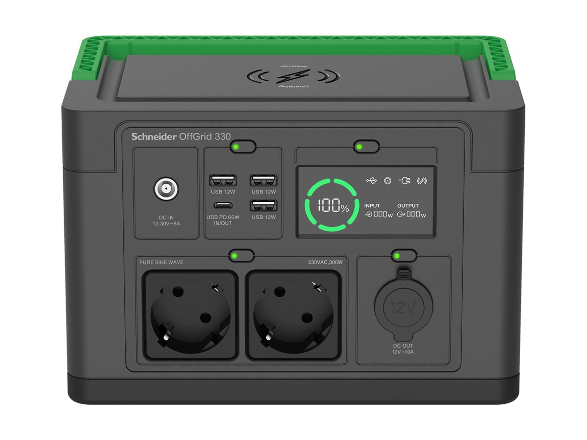 APC Schneider OffGrid 330 Tragbare Powerstation 332 Wh 330 W Schwarz, Grün