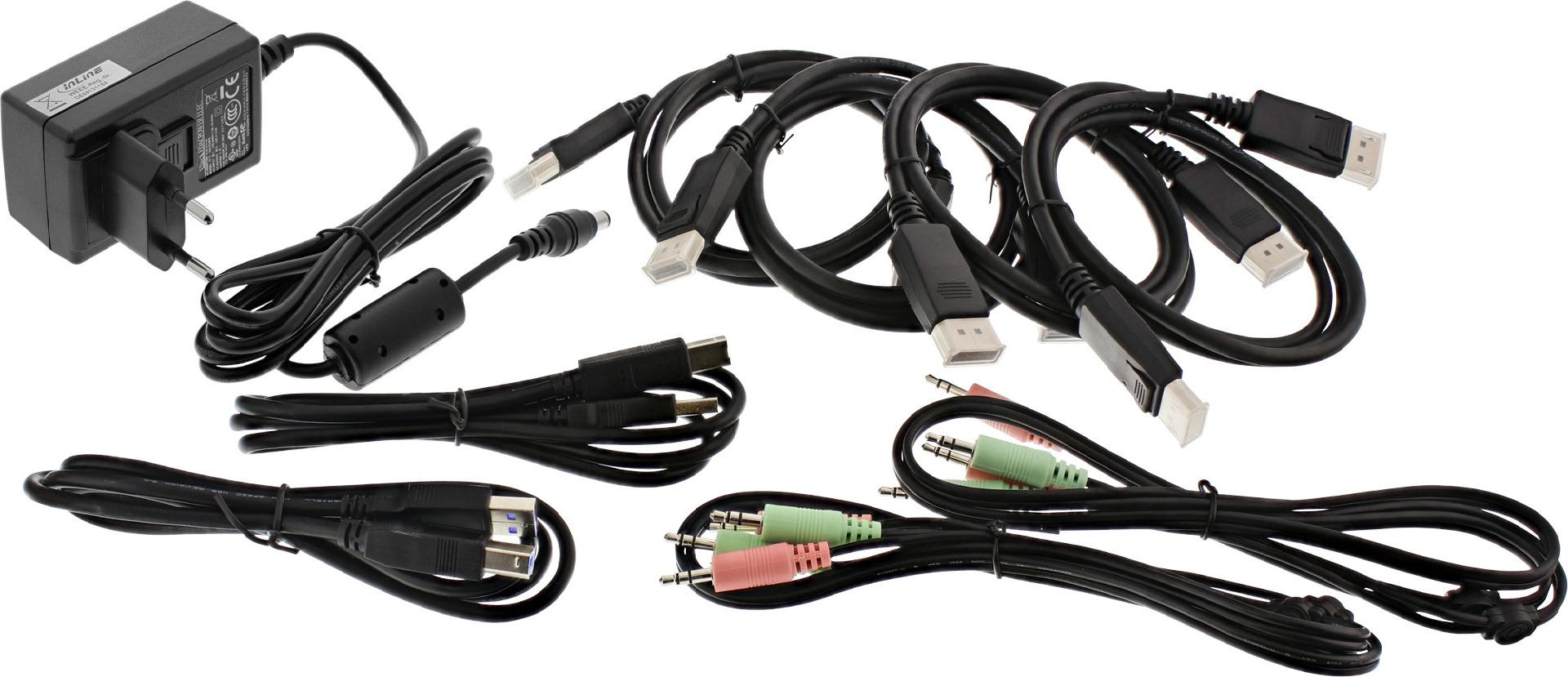 InLine 63652I KVM-Switch Dual-Monitor DisplayPort Schwarz