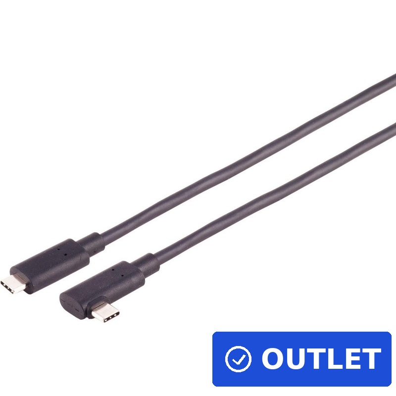 S/CONN maximum connectivity USB Anschlusskabel, Optisches USB-C Kabel, 3.2, 10Gbps, PD, 90°, 10,0m (30-42075) (geöffnet)