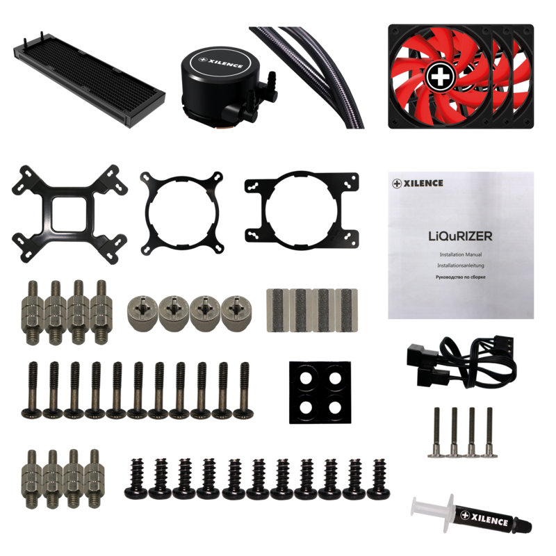 Xilence Performance A+ Series LiQuRizer LQ360 Prozessor-Flüssigkeitskühlsystem 3x 120 mm Schwarz, Rot
