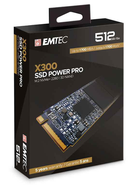 Emtec Power Pro X300 512 GB SSD M.2 2280 NVMe PCIe 3.0 x4 Intern