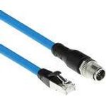 ACT Industrial 10.00 meters Sensor cable M12X 8-pin male chassis to RJ45, Superflex SF/UTP TPE cable, shielded (SC4903)