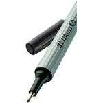 Pelikan Fineliner 96, Strichstärke: 0,4 mm, schwarz Schaftfarbe: silber - Kappe und Endstück in Strichfarbe (943241)