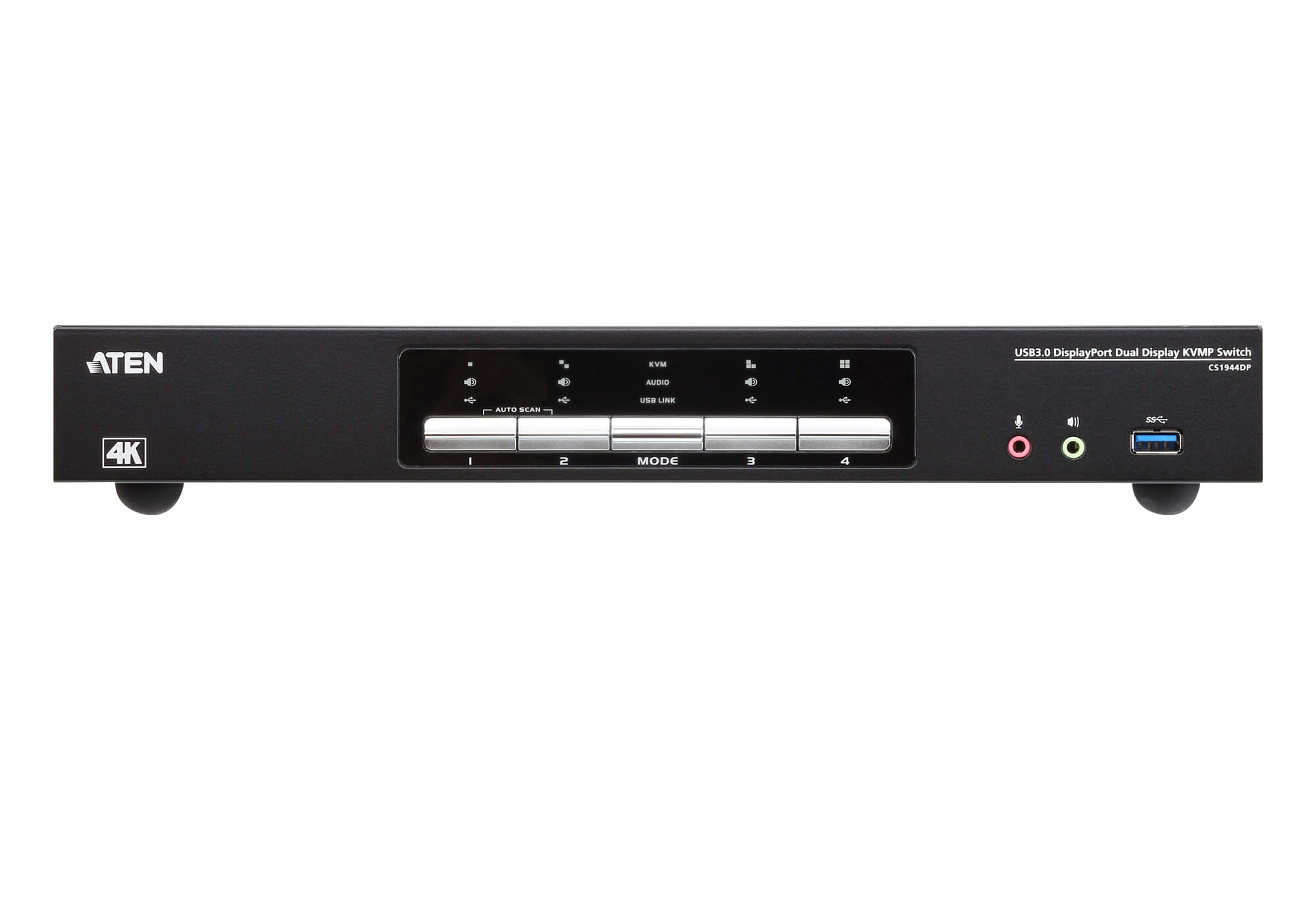 ATEN CS1944DP KVM-Switch 4-Port DisplayPort 4K Schwarz