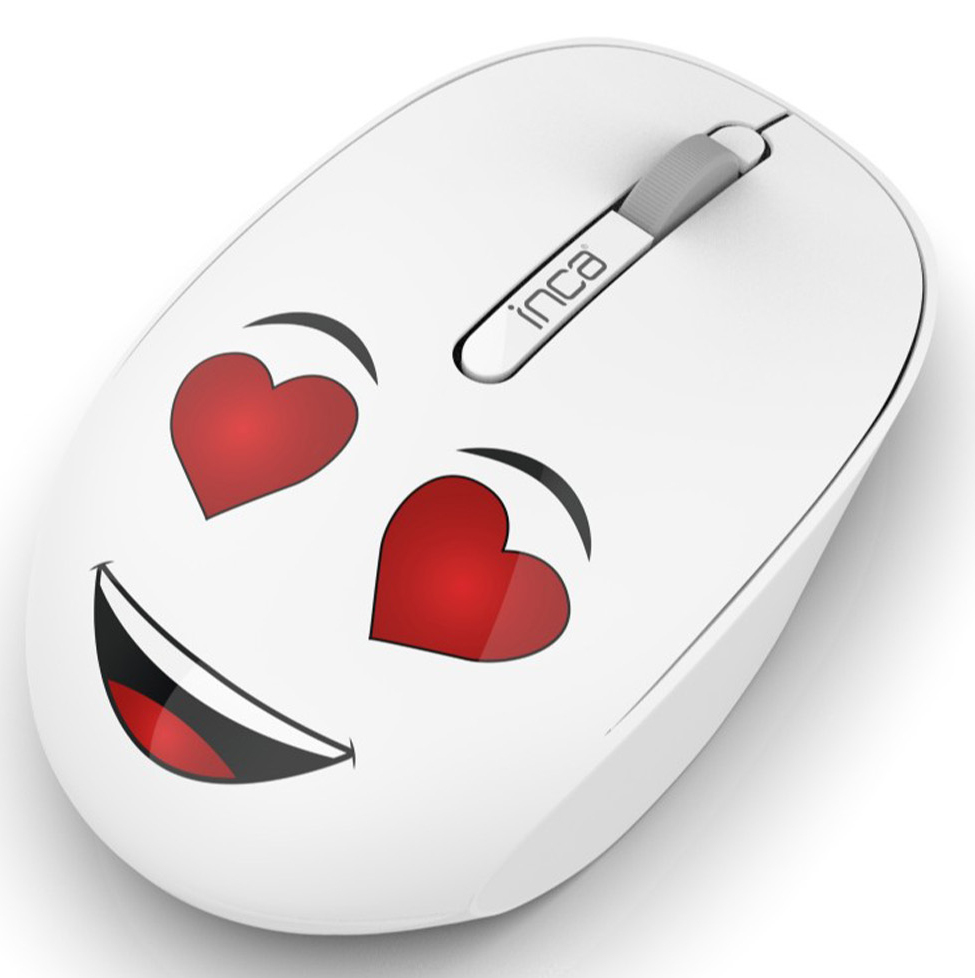 INCA WEENY Emoji IWM-245RB Kabellose Maus 1200 DPI Weiß