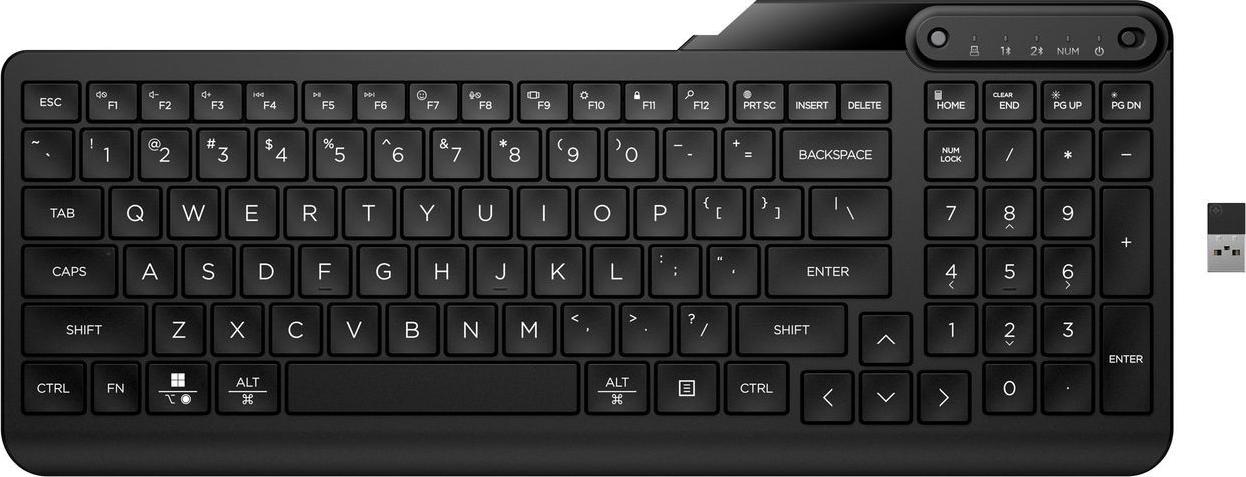 HP 475 Tastatur Dual-Mode, Multi-Device, kompakt, 2-Zonen-Layout, geringer Tastenhub, 12 programmierbare Tasten (7N7B9AA#UUW)