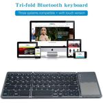CoreParts Foldable wireless US/English keyboard with touch, Dark Grey (MSPP8044)