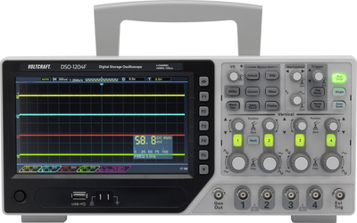 VOLTCRAFT Digital-Oszilloskop DSO-1084F 80 MHz 1 GSa/s 64 kpts 8 Bit Digital-Speicher (DSO), Funktionsgenerator (DSO-1084F)