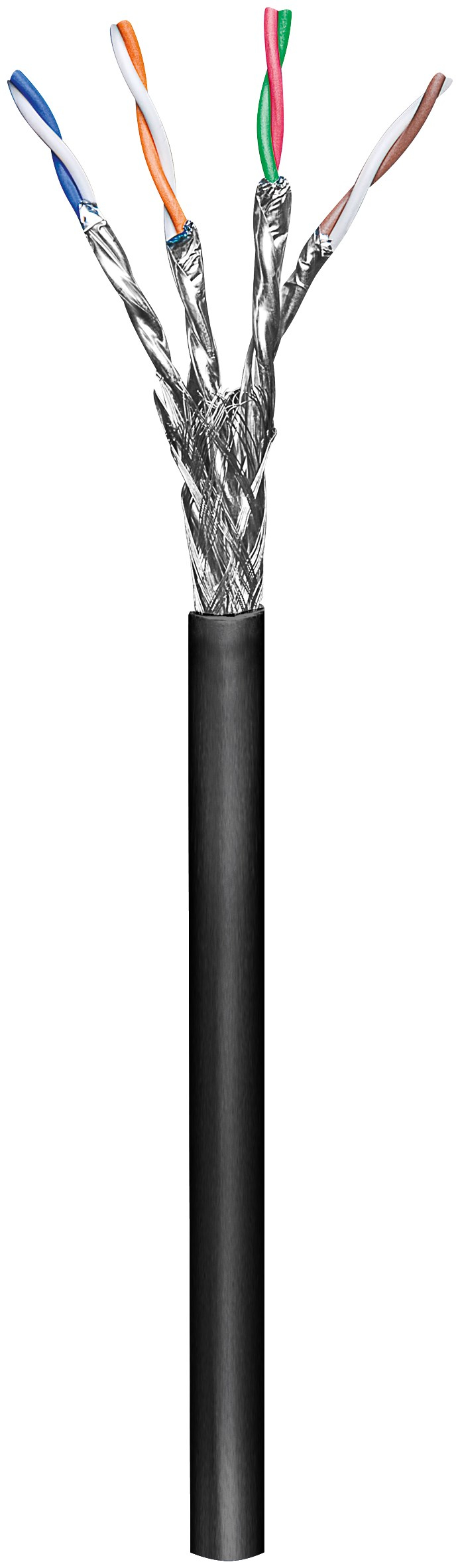 goobay CAT 6 S/FTP (PiMF) 100 m Schwarz