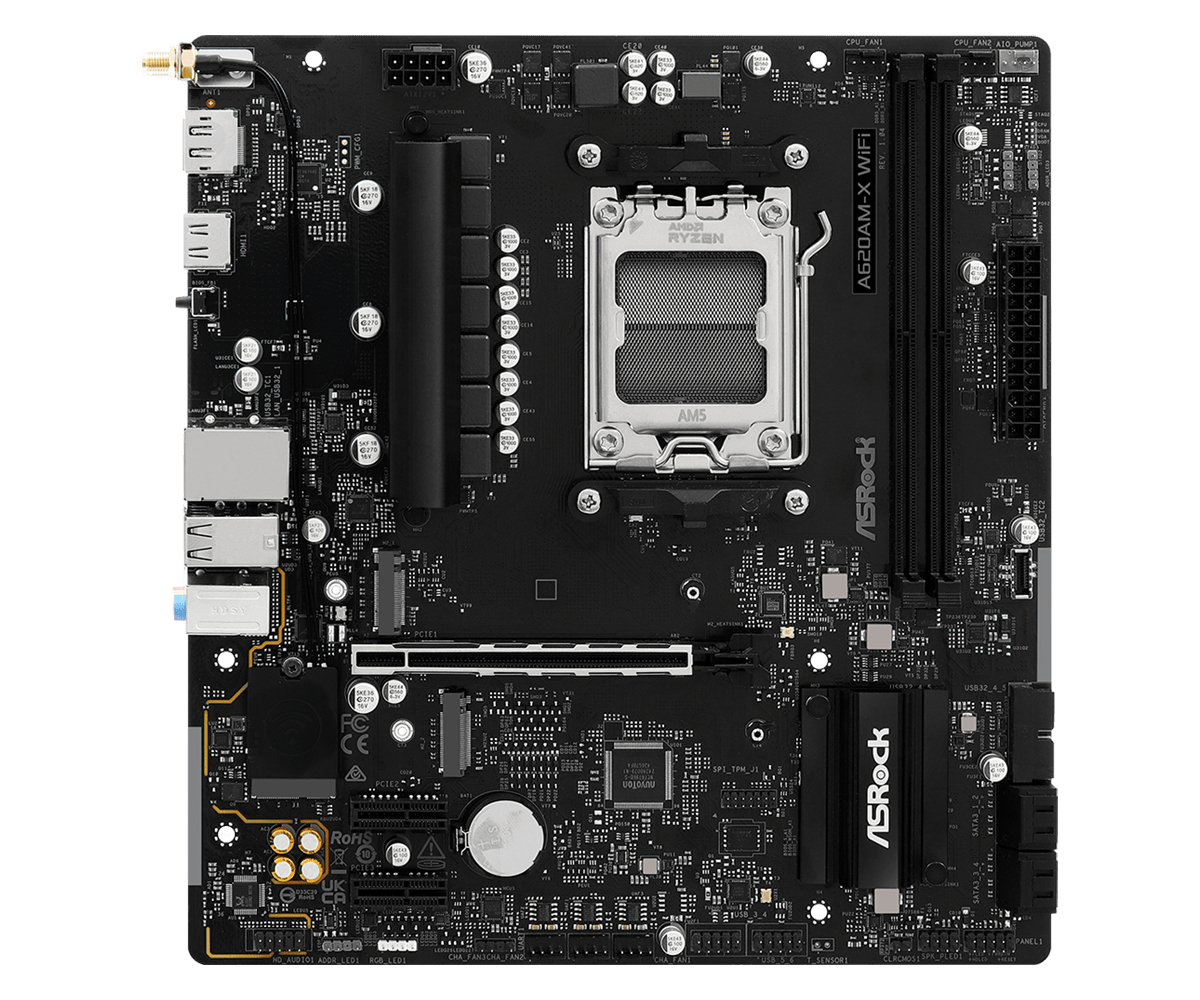 ASRock A620AM-X WiFi AMD A620A Micro ATX Mainboard