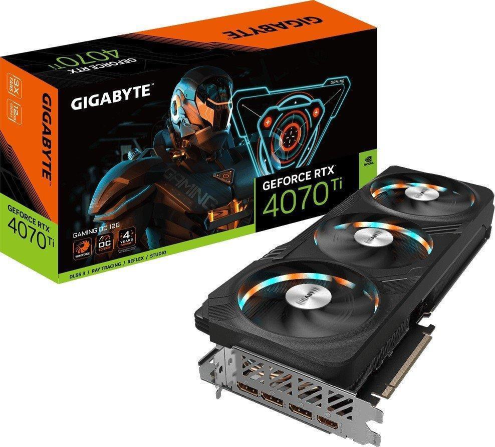 GeForce RTX 4070 Ti Gaming OC 12G, 12GB GDDR6X, HDMI, 3x DP - Grafikkarte Gaming (GV-N407TGAMING OC-12GD)