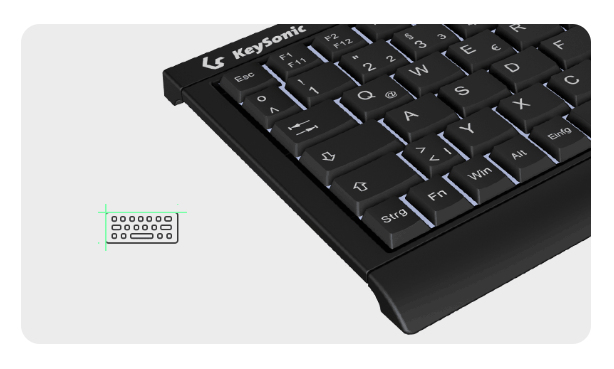 KeySonic KSK-3011ELC Kabelgebundene Tastatur USB QWERTZ Deutsch 78 Tasten Schwarz