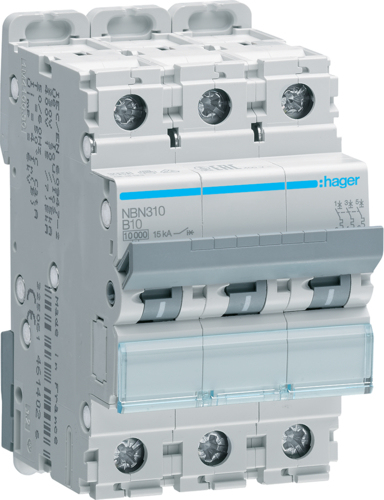 Hager Leitungsschutzschalter 3pol.,B-10A,10kA,3M NBN310 (NBN310)