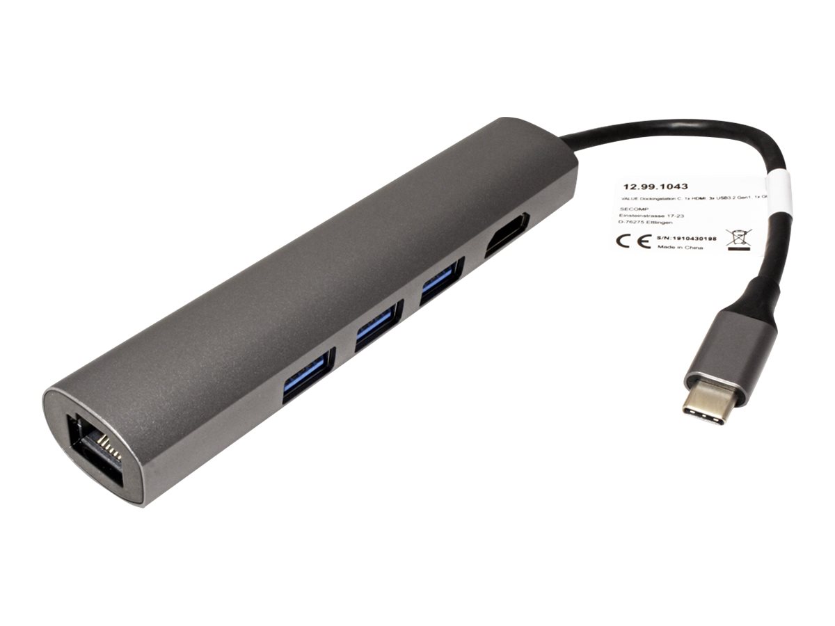 VALUE 12.99.1043 Dockingstation USB-C HDMI Grau