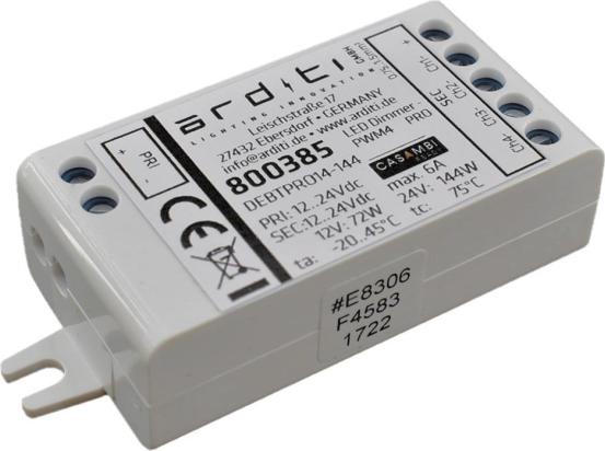 Casambi Dimmer PWM4 PRO 4-Kanal 800385 Empfänger RGBW 12V 72W /24V 144W IP20 1 (800385)