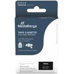 MediaRange Schriftbandkassette weiß auf schwarz 8m x 24mm (MRBTZ355)