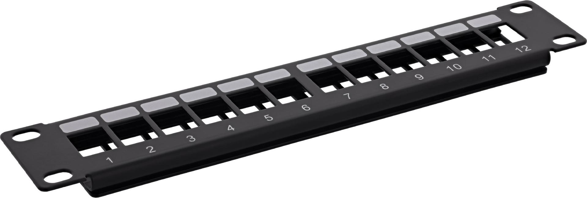 InLine 10" Leerpanel 12-fach für Keystone Module 1HE schwarz (10112A)