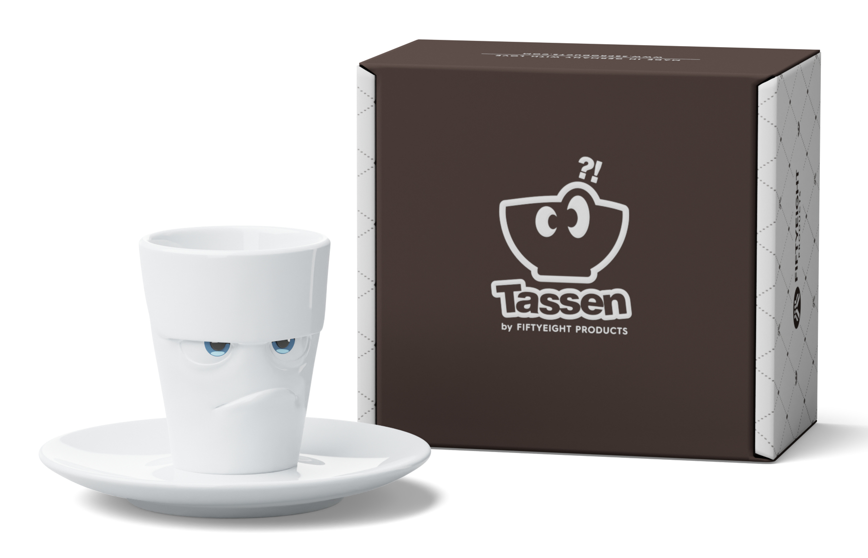 FIFTYEIGHT PRODUCTS Espresso Mug mit Henkel 80 ml Grummelig Weiß