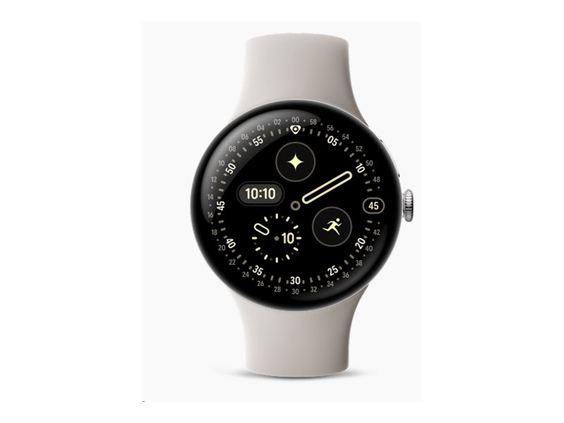 Google Pixel Watch 4 45 mm Aluminium Silber Porzellan