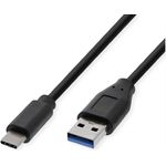 ROLINE RM USB3.2 Gen1 Kabel, A-C, ST/ST, 1m, Daten< 5Gbit/s, Strom 5V/900mA (11.45.9011)