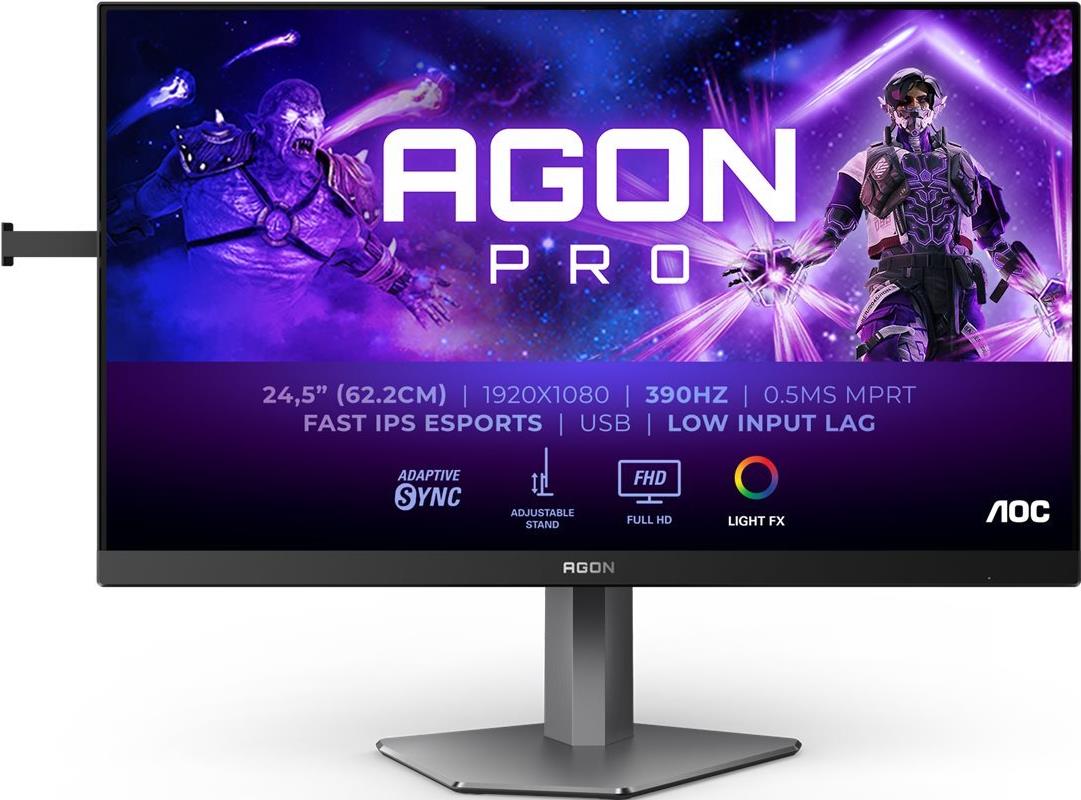 AOC Agon PRO AG256FS, Gaming-Monitor - (62.2 cm (24.5 Zoll), schwarz (matt), FullHD, Fast-IPS, USB-Hub, Adaptive-Sync, 360Hz Panel) [Energieklasse E] (AG256FS)