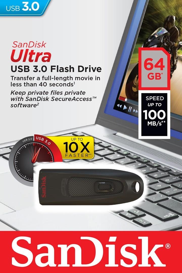 SanDisk Ultra USB-Stick 64 GB USB 3.0 Schwarz