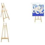 kangaro Stativ-Staffelei, Dreibein-Stativ, Buchenholz für Leinwände bis 1.250 mm Höhe, Leinwandhalter in der - 1 Stück (K-830005)