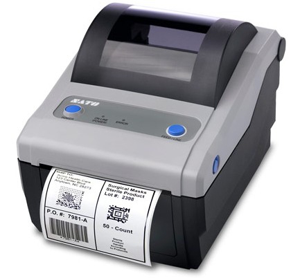 SATO CG408DT Etikettendrucker Thermodirekt 203 x 203 DPI USB RS-232 Schwarz Grau