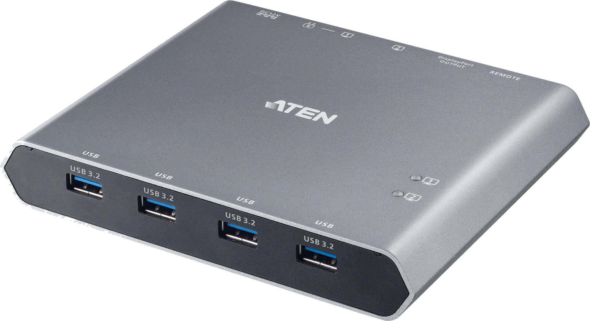 ATEN 2-Port 4K DisplayPort USB-C KVM Dock Switch mit Power Pass-Through (US3311-AT)