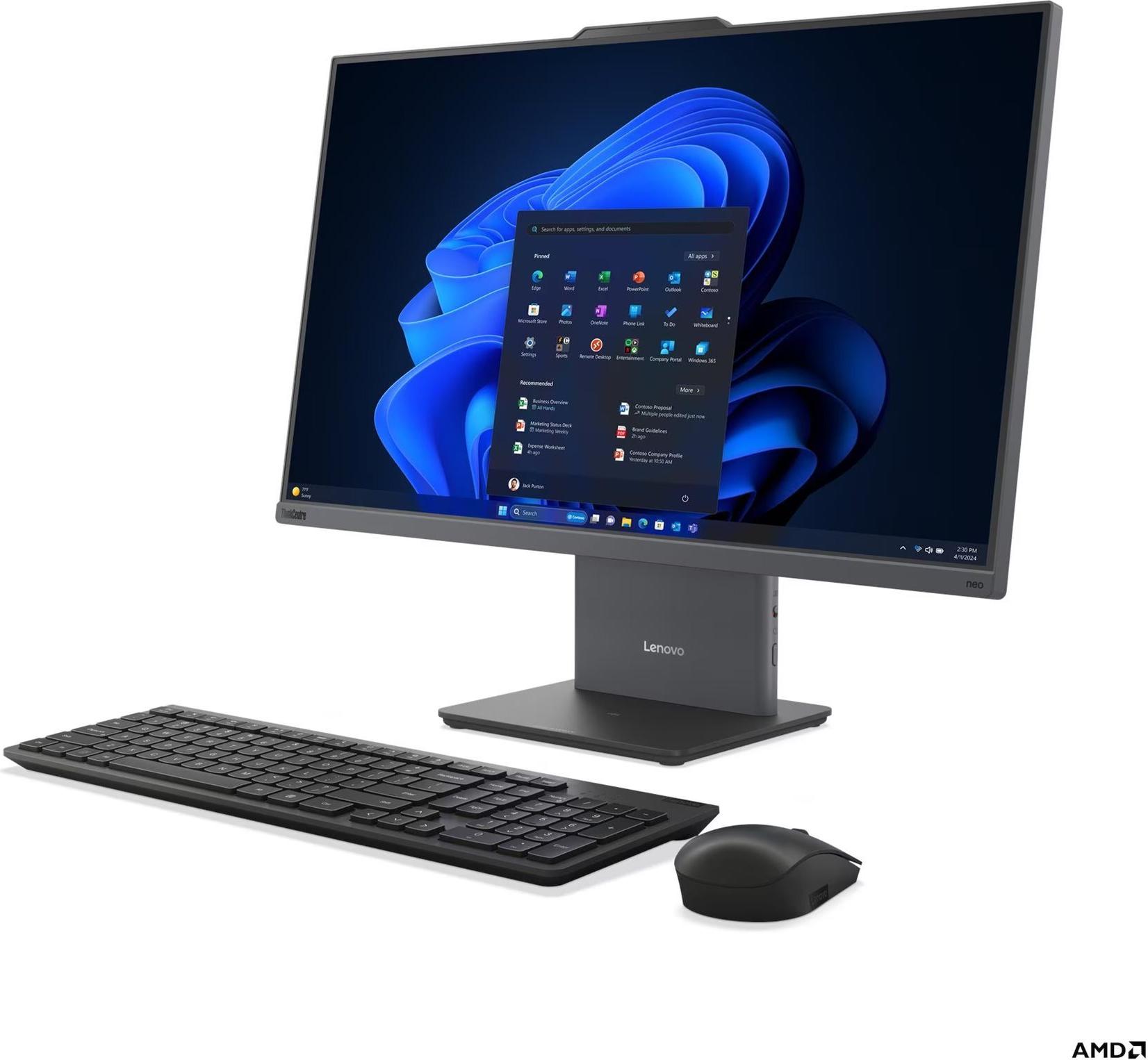 Lenovo ThinkCentre neo 55a 24 Gen 6 13F8 23,8" FHD Ryzen AI 7 16 GB RAM 512 GB SSD Windows 11 Pro Luna Gray