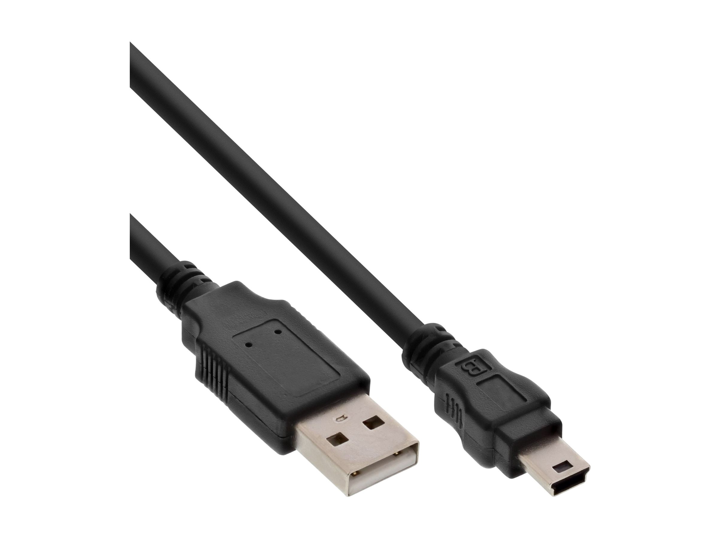InLine USB 2.0 Mini-Kabel USB A an Mini-USB B (5-polig) 1 m Schwarz