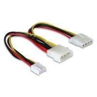 Delock Y-Kabel Power Molex 4pin Stecker > Molex 4pin Buchse + 3½ FDD (82111)