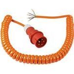 AS SCHWABE CEE Baustellen-Spiralleitung mit CEE-Stecker & offenem Ende (400V / 16A | IP44 | H07BQ-F 5G1,5 | 1m (70431)