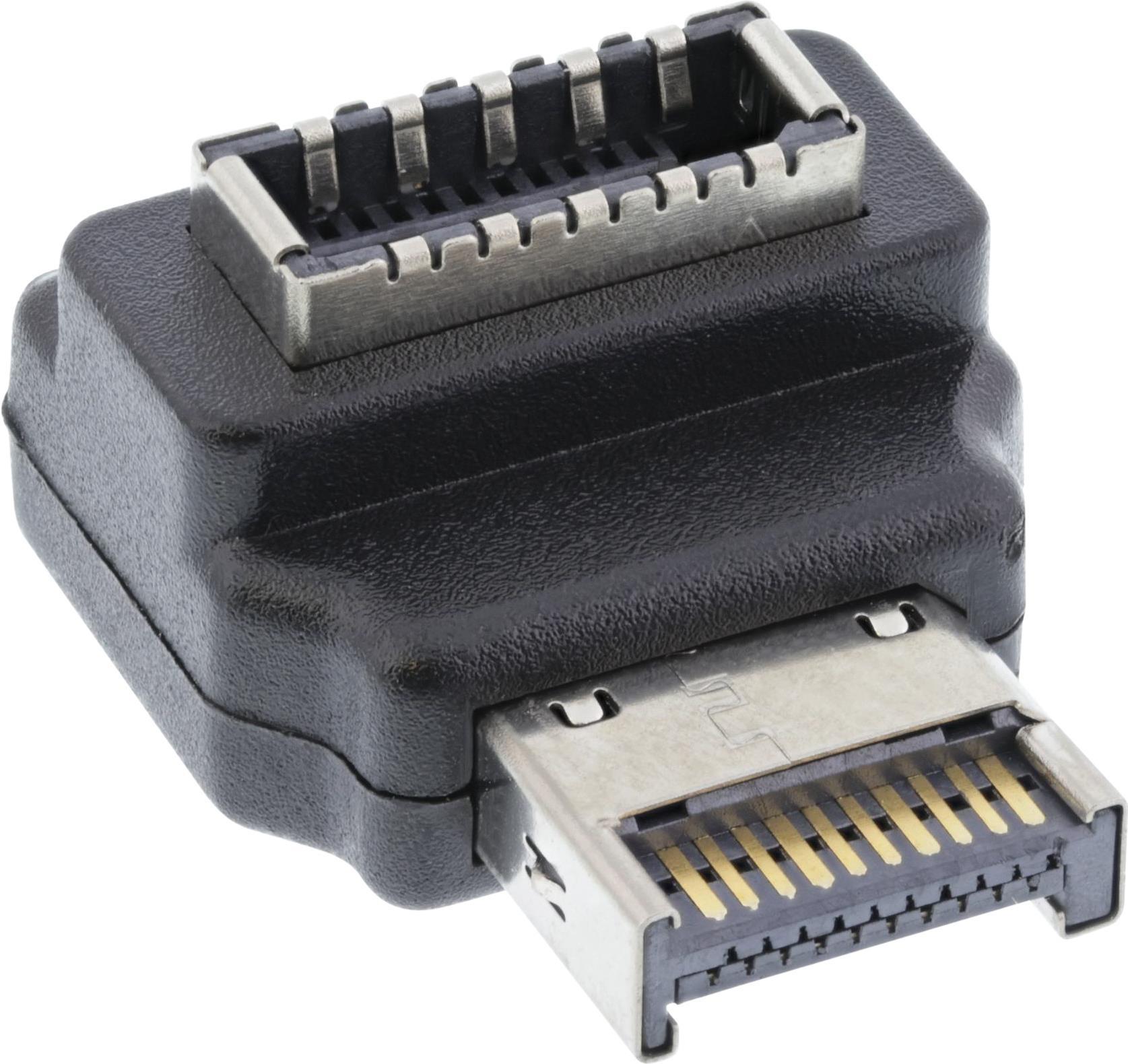 InLine USB 3.2 Adapter intern Frontpanel USB-E Stecker zu Buchse 90° (33446N)