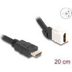 Delock Keystone Modul Kabel HDMI Stecker zu Buchse 45° gewinkelt 8K 60 Hz 20 cm (90319)