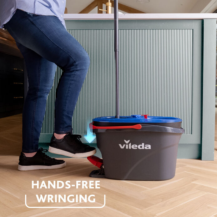 Vileda H2PRO Spin Mop System Zweitanksystem 6000 ml Mikrofaser Schwarz, Blau, Rot