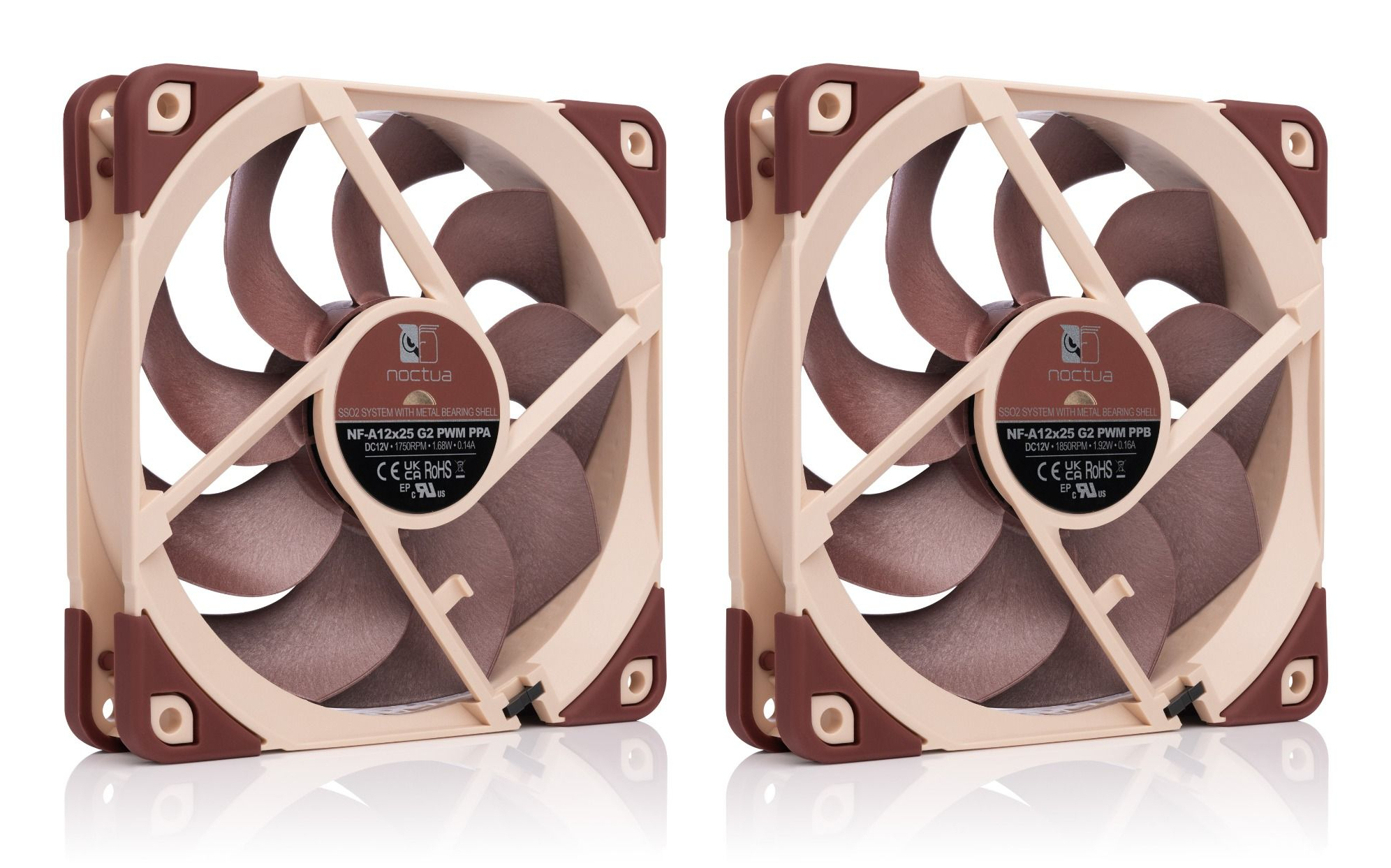 Noctua NF-A12x25 G2 PWM Sx2-PP 120 mm Gehäuselüfter Braun