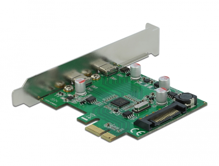 Delock 90493 PCIe x1 USB-Adapter 2 x USB-C 3.2 Gen 1 5 Gbps Silber