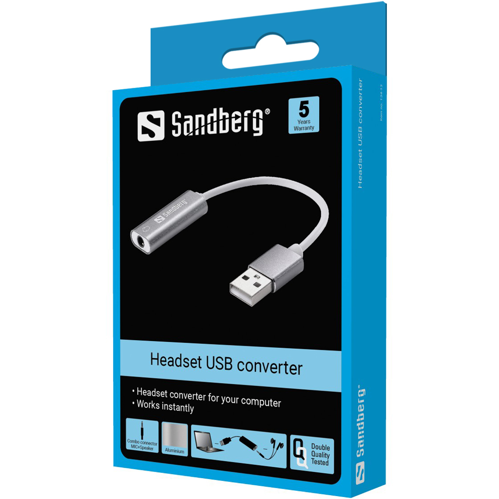 Sandberg Headset USB Converter Soundkarte Aluminium