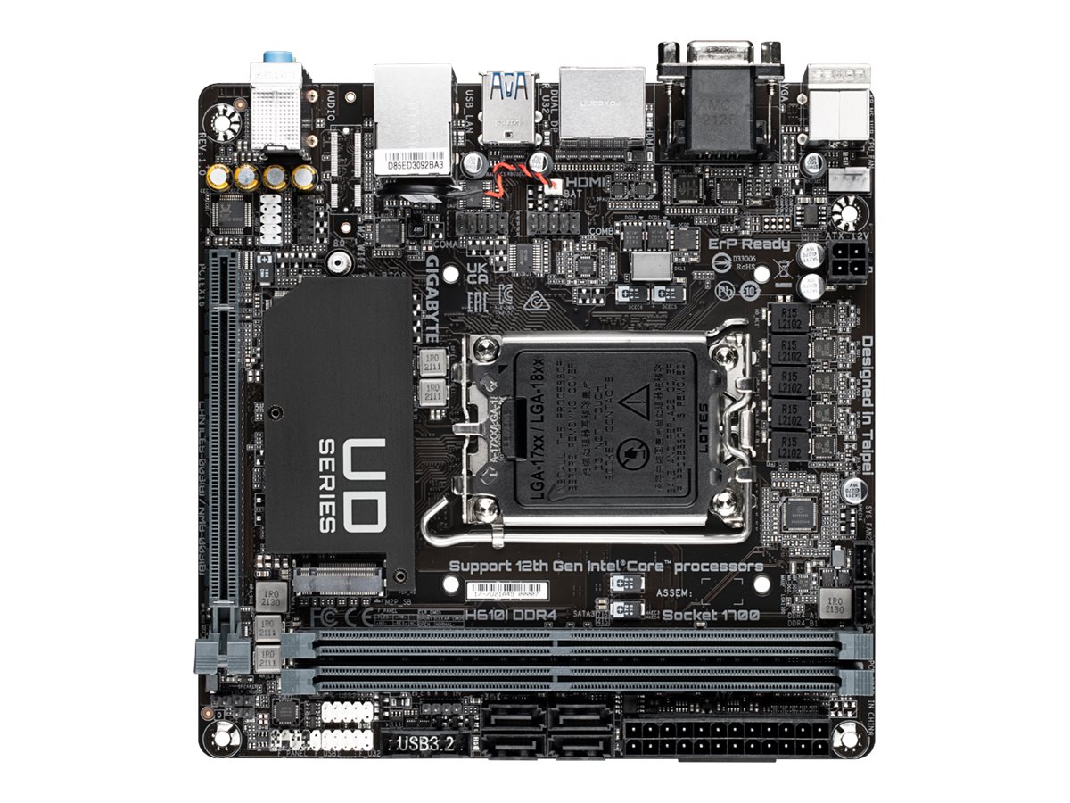 Gigabyte H610I DDR4 Mainboard Mini-ITX, Intel H610, LGA 1700, DDR4 bis 64 GB, Braun