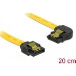 Delock SATA 6 Gb/s Kabel gerade auf links gewinkelt 20 cm gelb (83958)