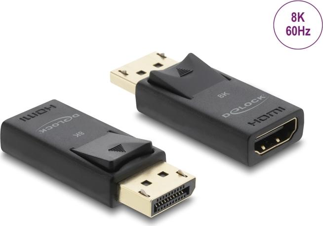 Delock Aktiver DisplayPort 1.4 zu HDMI Adapter 8K mit HDR Funktion (61084)