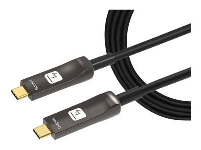 Techly USB-C AOC Kabel ICOC-U3C-HY-010 10 m 21,6 Gbit/s Schwarz