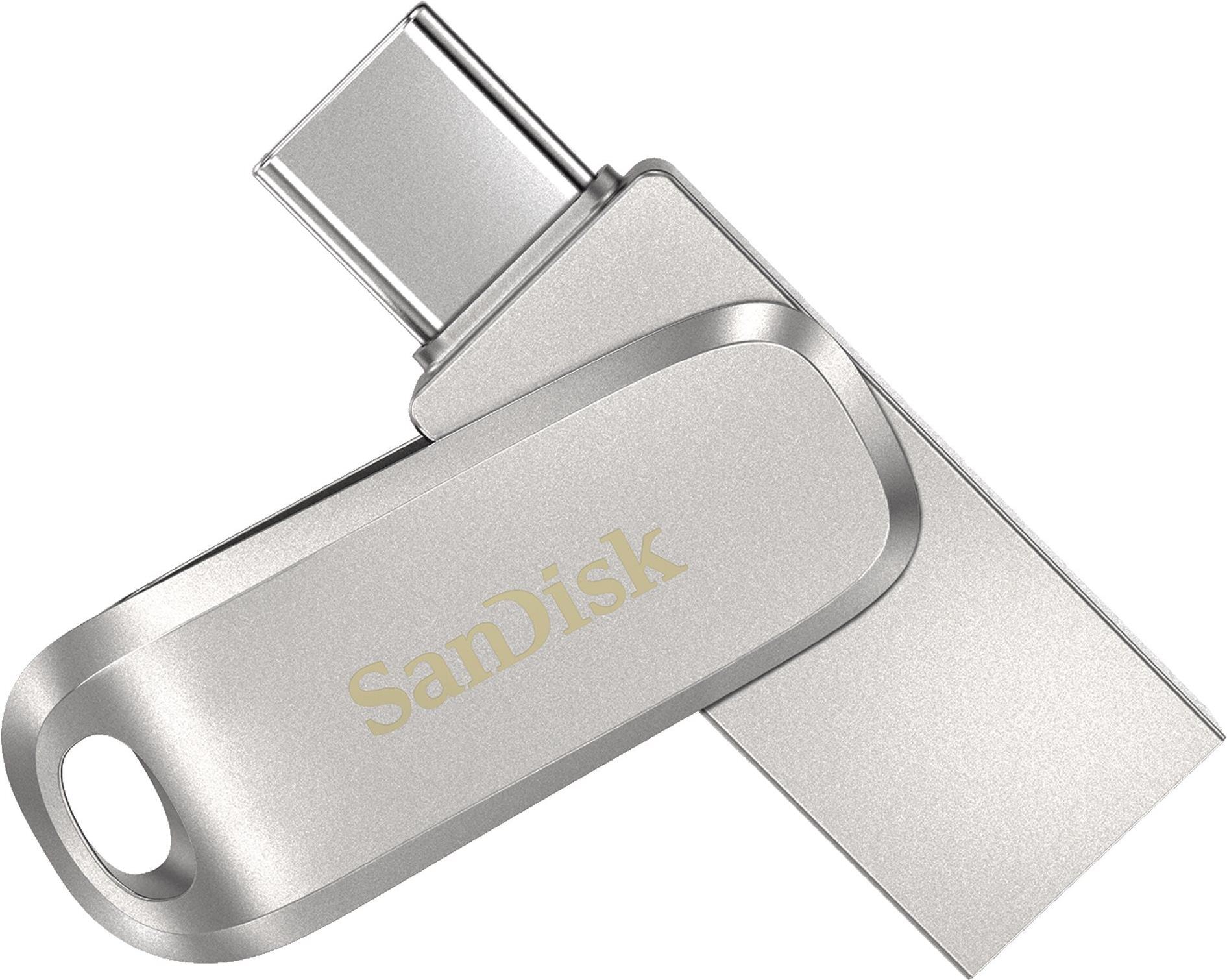 SanDisk Ultra Dual Drive Luxe USB-Flash-Laufwerk 256 GB USB-C / USB-A 3.1 Gen 1 Silber