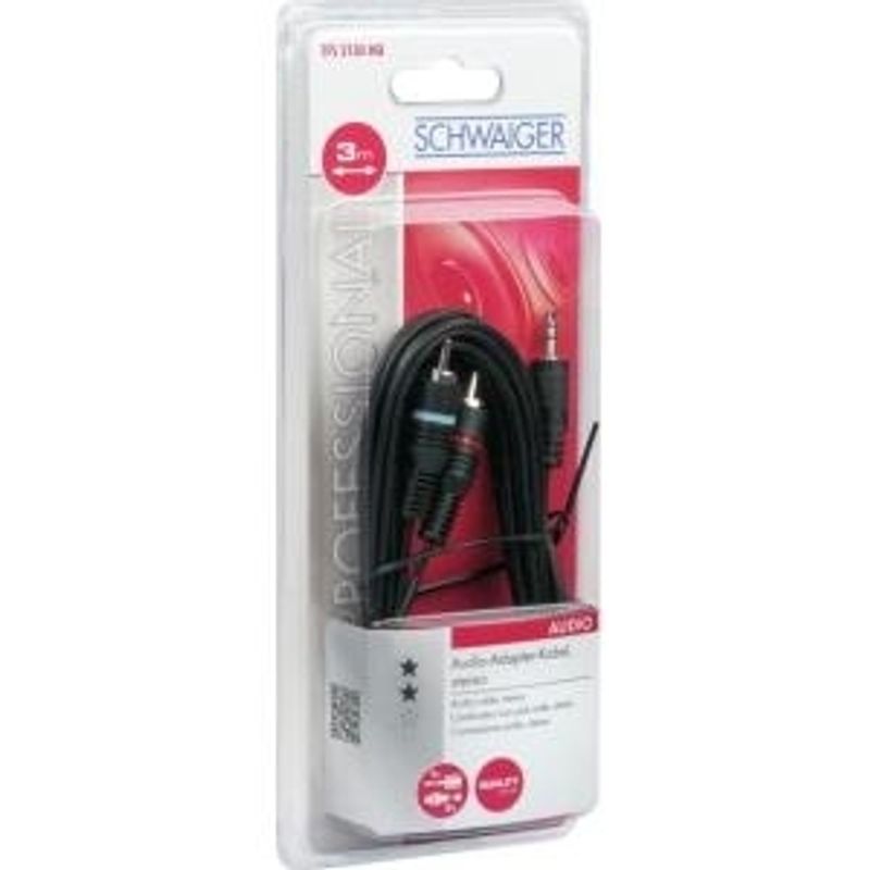 Schwaiger 3.0m 2 x RCA 3.5mm 3m 2 x RCA 3.5mm Schwarz TFS2130HQ533