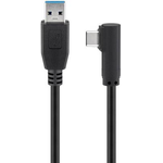 Goobay USB-C™ auf USB A 3.0 Kabel 90°, schwarz, 1.5 m - USB 3.0-Stecker (Typ A) > USB-C™-Stecker (66502)