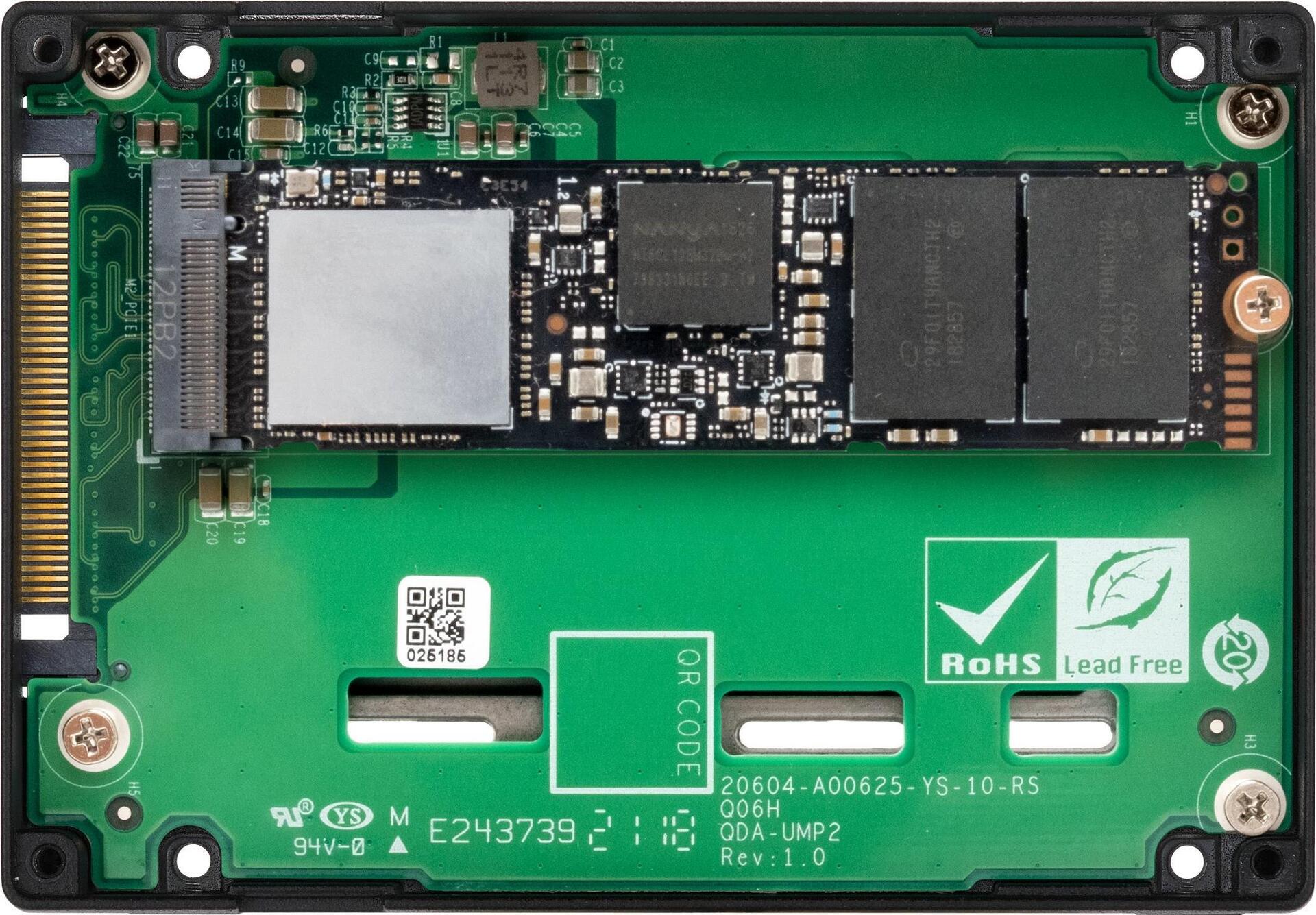 QNAP QDA-UMP4 U.2 auf M.2 NVMe SSD Adapter PCIe 4.0 x4 Schwarz